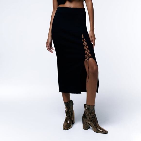 ZARA BLOGGER FAVORITE EMBOSSED WIDE HEELED ANKLE BOOTS SNAKE - Picture 5 of 9